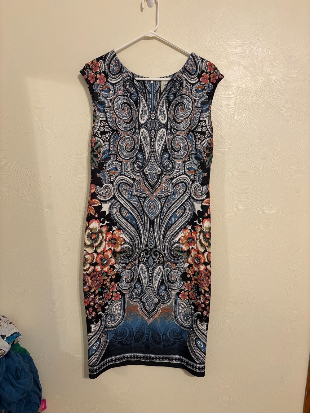 ECI New York Paisley Floral Midi Dress Size 14